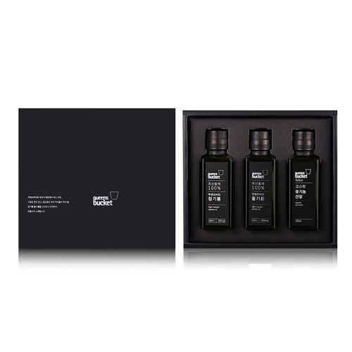 [쿠엔즈버킷] 참기름+들기름+유기농 간장 각 100ml 3종 세트